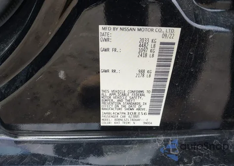 2023 Nissan Altima Sr Intelligent Awd from USA, damaged, VIN 1N4BL4CW7PN308356